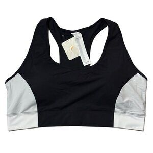 NWT Fabletics On-The-Go Medium Impact Sports Bra, 1X / XXL, Black and White